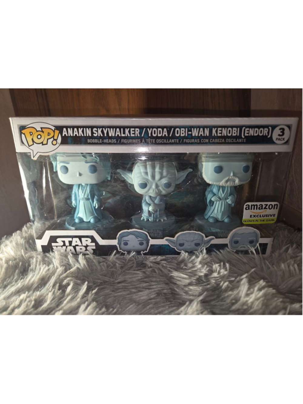 Funko Pop! 3-pack Anakin, Yoda, Obi-Wan Figures Glow in the Dark